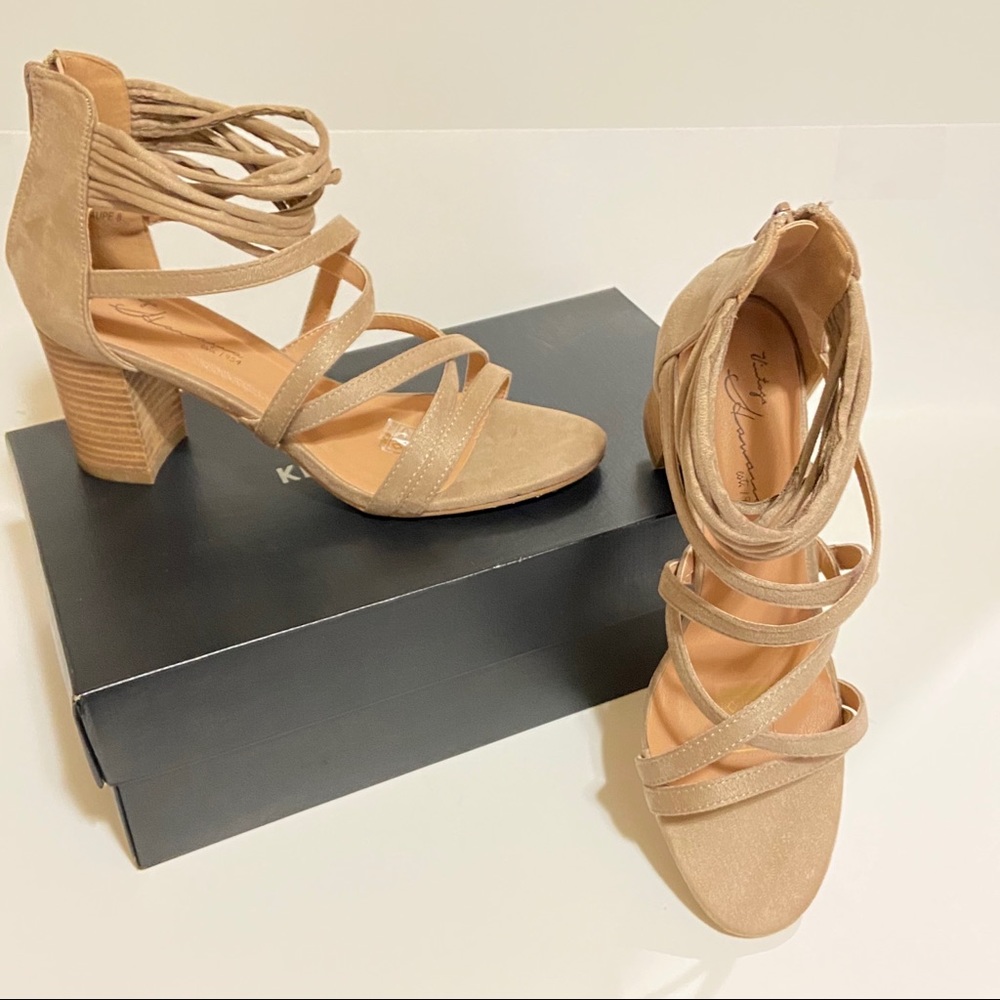 Vintage Havana | Women's Tan Strappy Stacked Heel